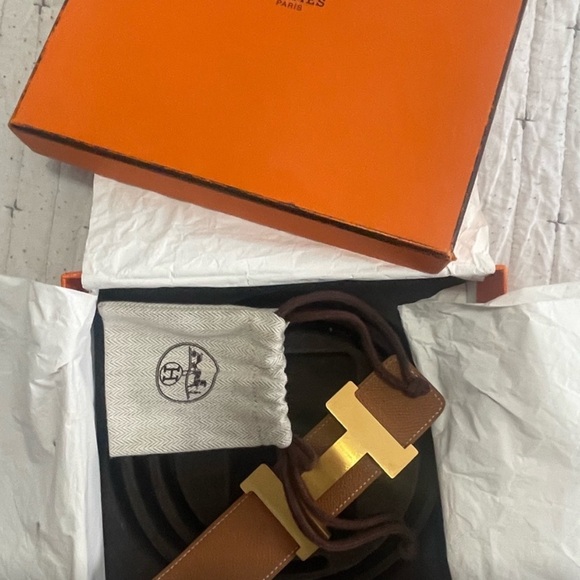AUTHENTIC HERMES BELT  USED IN GREAT CONDITION size 38 reversible - Picture 3 of 9